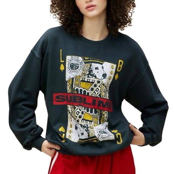 DAYDREAMER Sublime Playing Card Bf Crew Sweatshirt Size S New with Tag MSRP $168 - Picture 1 of 10